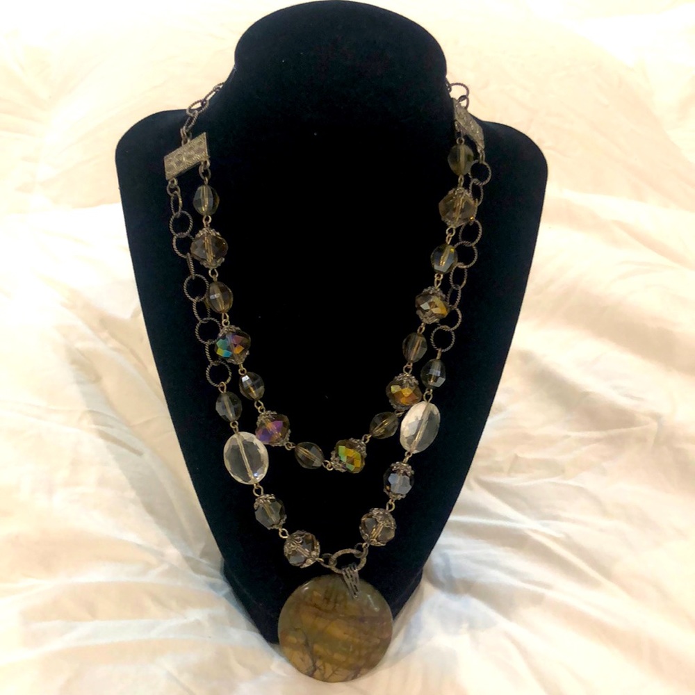 Vintage crystal and stone necklace